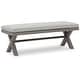 preview thumbnail 2 of 6, Signature Design by Ashley Hillside Barn Gray/Brown 54" Outdoor Dining Bench - 54.38" W x 18.75" D x 19.25" H