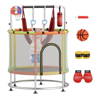 55" Kids Trampoline Gift for for 3-6 Years Old Boys and Girls-Green