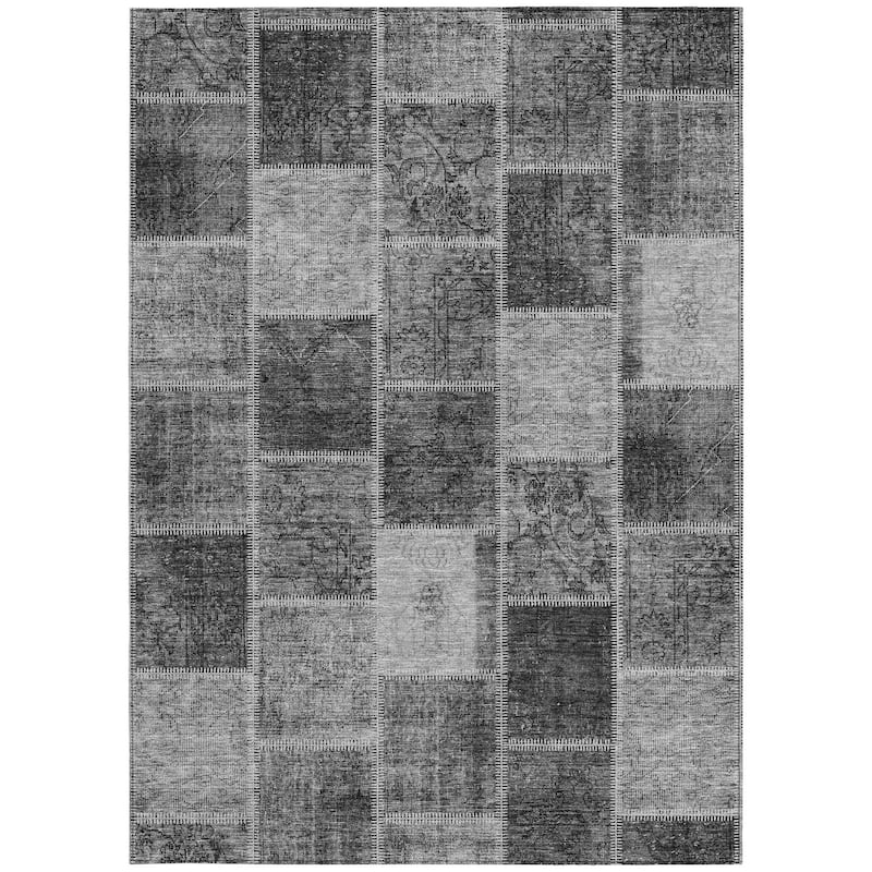 HomeRoots Patchwork Transitional Rectangle Outdoor Rug