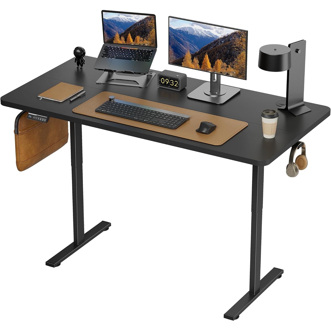 Electric Height Adjustable Standing Desk with Memory Preset, 24x40 Inches Ergonomic Sit Stand Workstation, Black