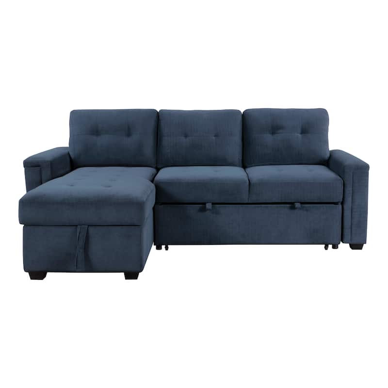 Scarlett Textured Fabric Sectional Sofa with Reversible Chaise