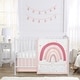 preview thumbnail 1 of 4, Sweet Jojo Designs Pink Boho Rainbow and Hearts Girl 3p Nursery Crib Bedding Set Mauve Shabby Chic Bohemian Cloud Polka Dot