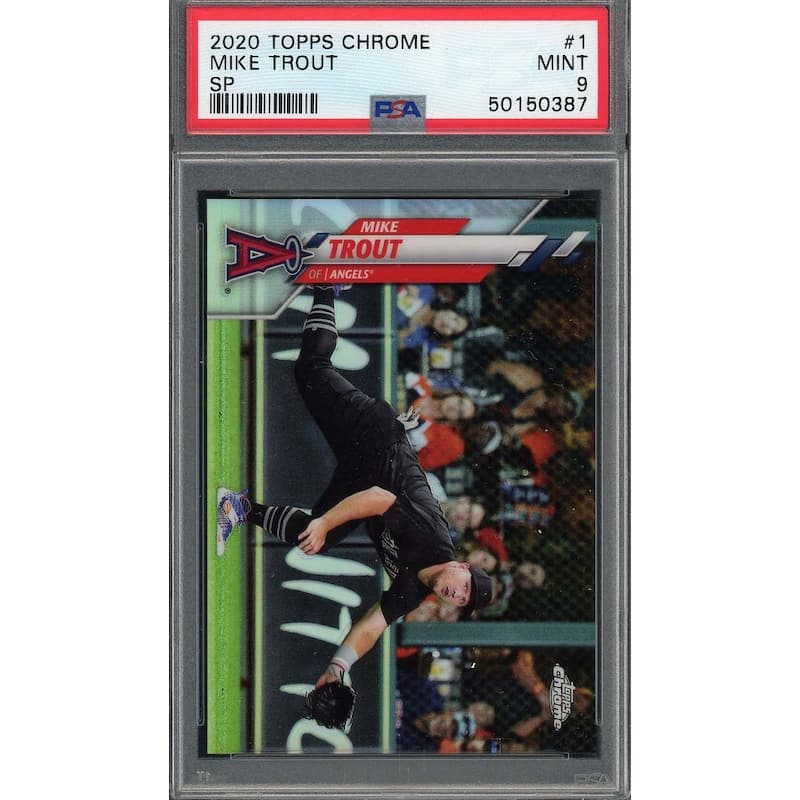 Mike Trout 2020 Topps Chrome SP Baseball Card #1 Graded PSA 9 MINT - 8'6" x 11'6"