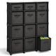 preview thumbnail 30 of 32, Empyrean Cube Storage Organizer for Bedroom - Box Storage Cubby Organizer for Living Room, Office, & Playroom 12 - Cube Organizer - Black