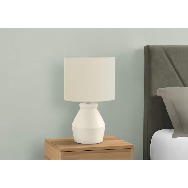 Lighting, 17"h, Table Lamp, Cream Ceramic, Ivory / Cream Shade, Modern