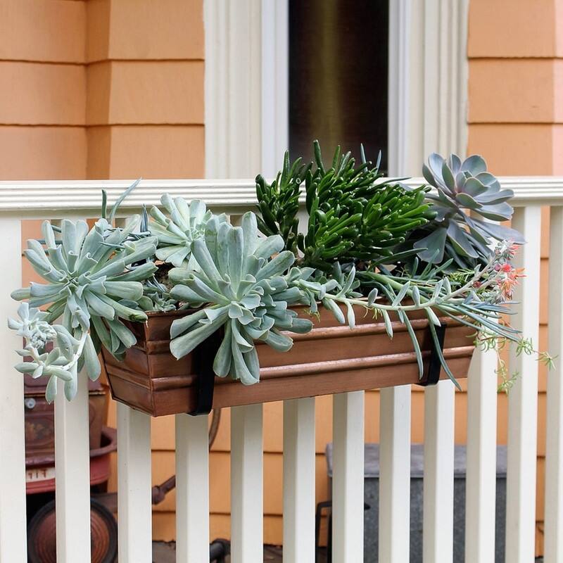 Achla Designs Small Galvanized Steel Flower Box Planter, 22 Inch Wide