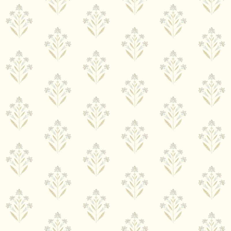 Chesapeake Kova Yellow Floral Crest Wallpaper
