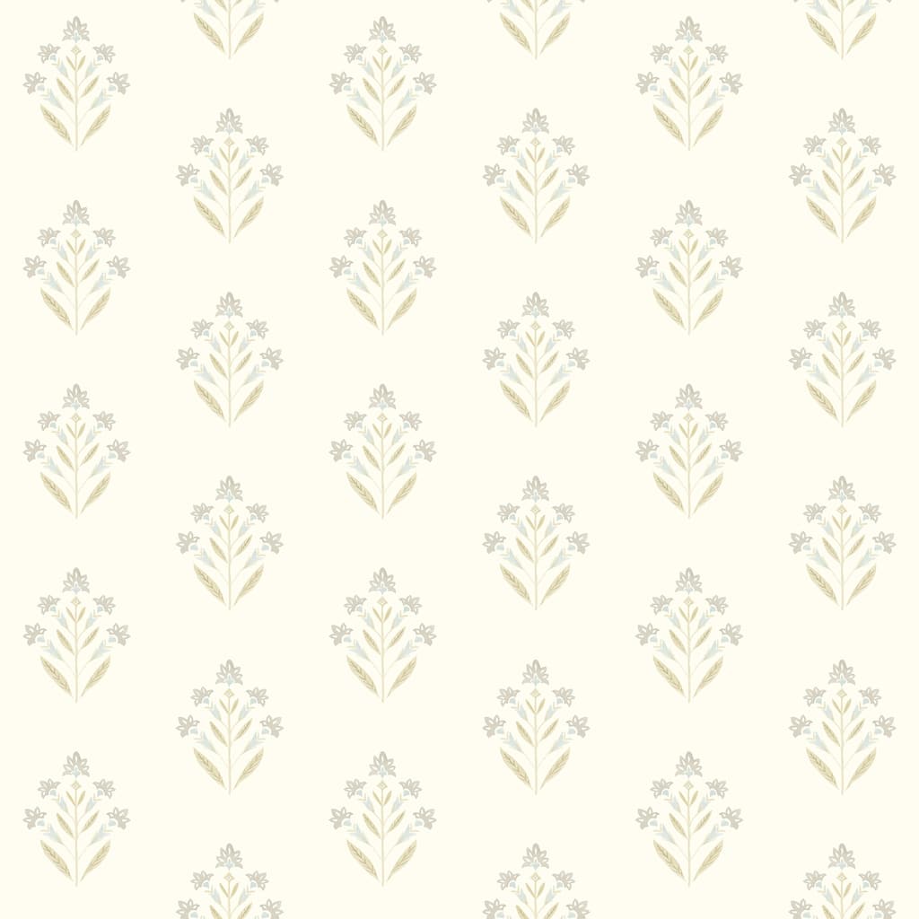 Chesapeake Kova Yellow Floral Crest Wallpaper