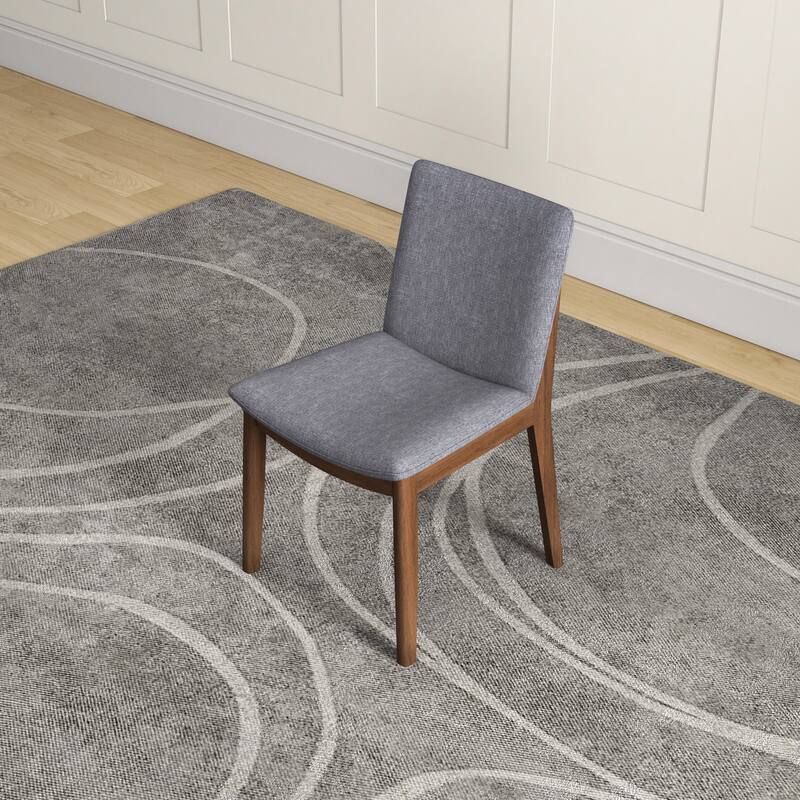 GDFStudio - Laura Mid-Century Modern Solid Wood Dining Chair Set with Upholstered Fabric, Set of 2 - 20"