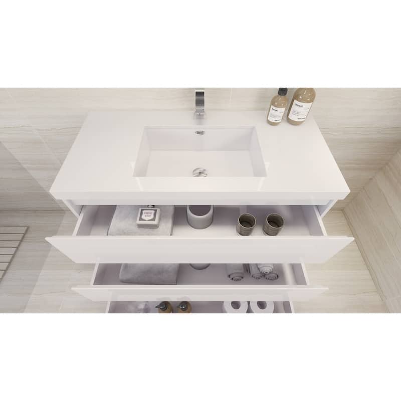 Aron 42'' Freestanding Vanity with Reinforced Acrylic Sink