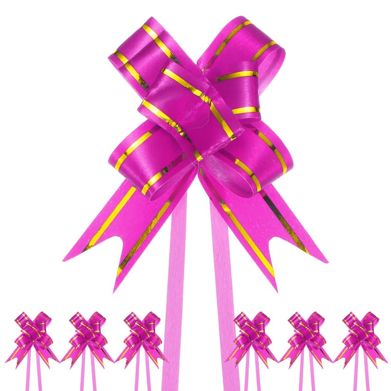 200pcs Ribbon Pull Bows Bows for Wedding Decorations - Rose Red - 2.56 Inch