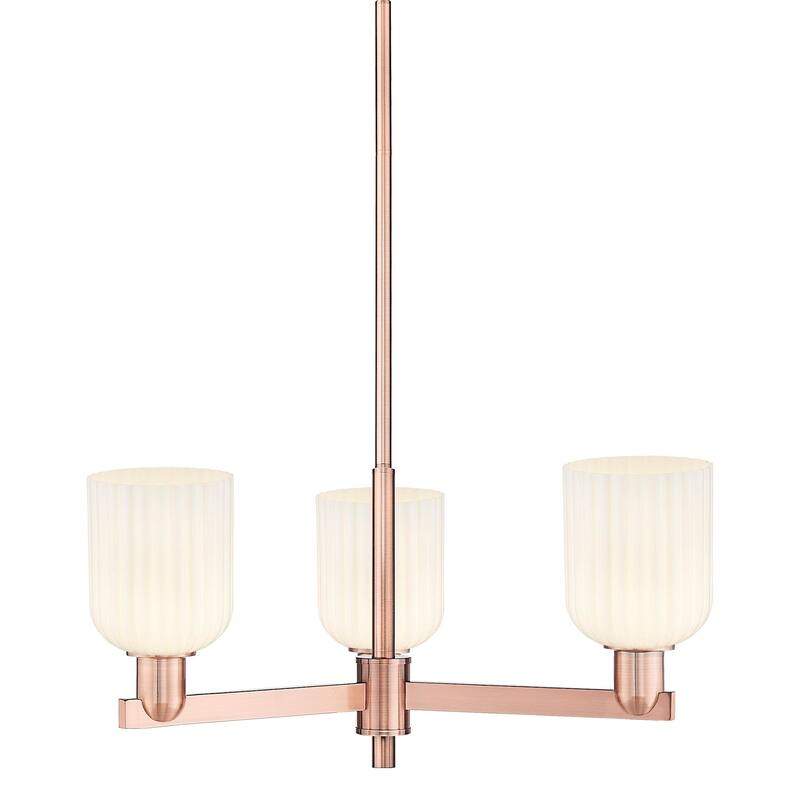 Innovations Lighting 716-3CR-9-18 Bridal Veil Chandelier Bridal Veil 3 - Antique Copper / Gloss White