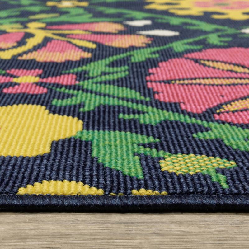 Harlowe Bold Boho Floral Navy/ Multi Area Rug
