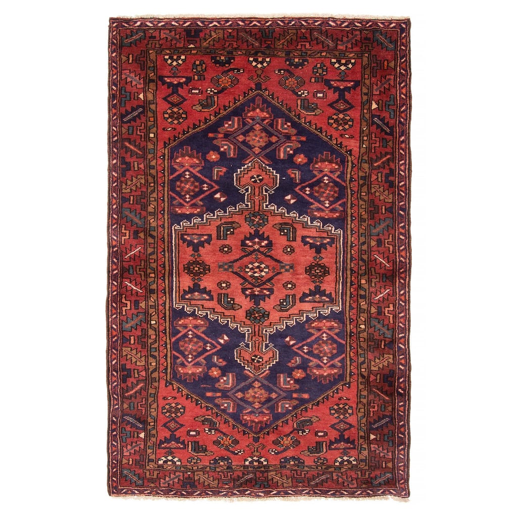ECARPETGALLERY Hand-knotted Andelz Red Wool Rug - 4'2 x 6'11