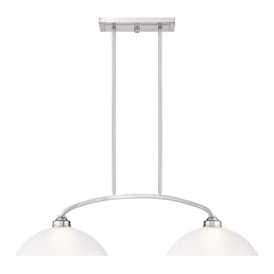 Livex Lighting 2-Light Linear Chandelier, 4222-91 - 34" L x 13" W x 16"-46" Adj. H