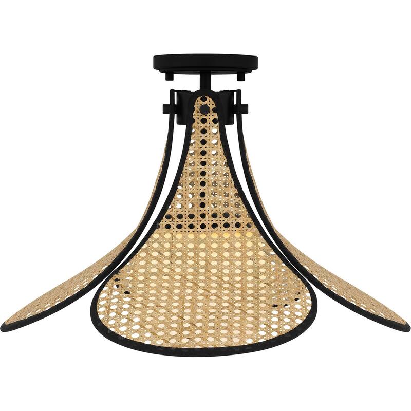 Matte Black One Light Semi Flush Mount from the Quoizel Semi-Flush Mount Collection
