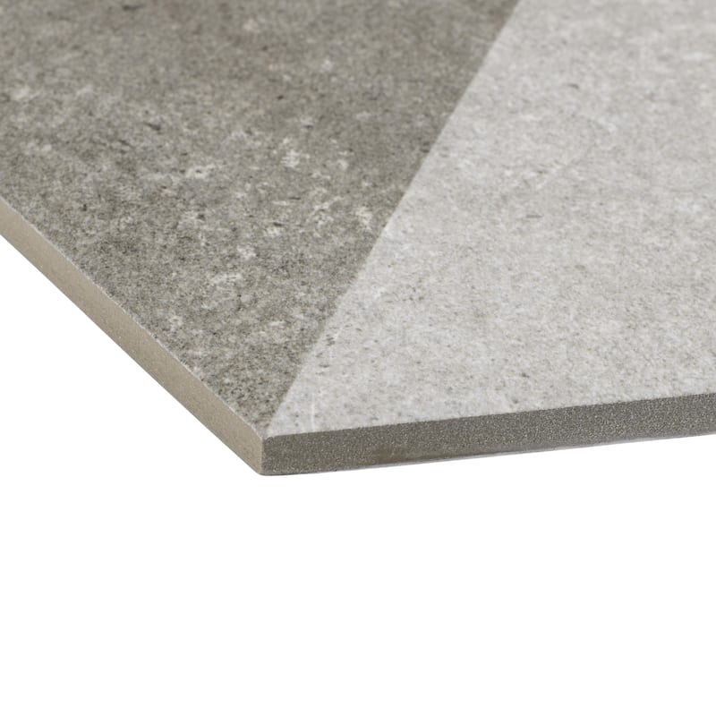 Merola Tile Traffic Hex 3D Grey 8.63" x 9.86" Porcelain Floor and Wall Tile