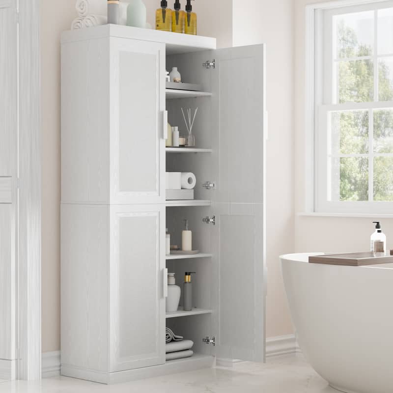 Dovelina Sideboard Buffet Storage Cabinets with Adjustable Shelves,Rattan Door - 72"Lx31"H