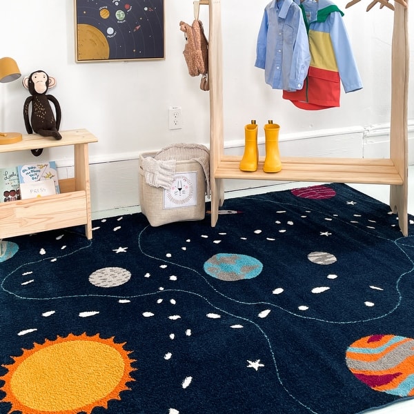 slide 2 of 9, Mod-Tod Space Explorer Kids Area Rug