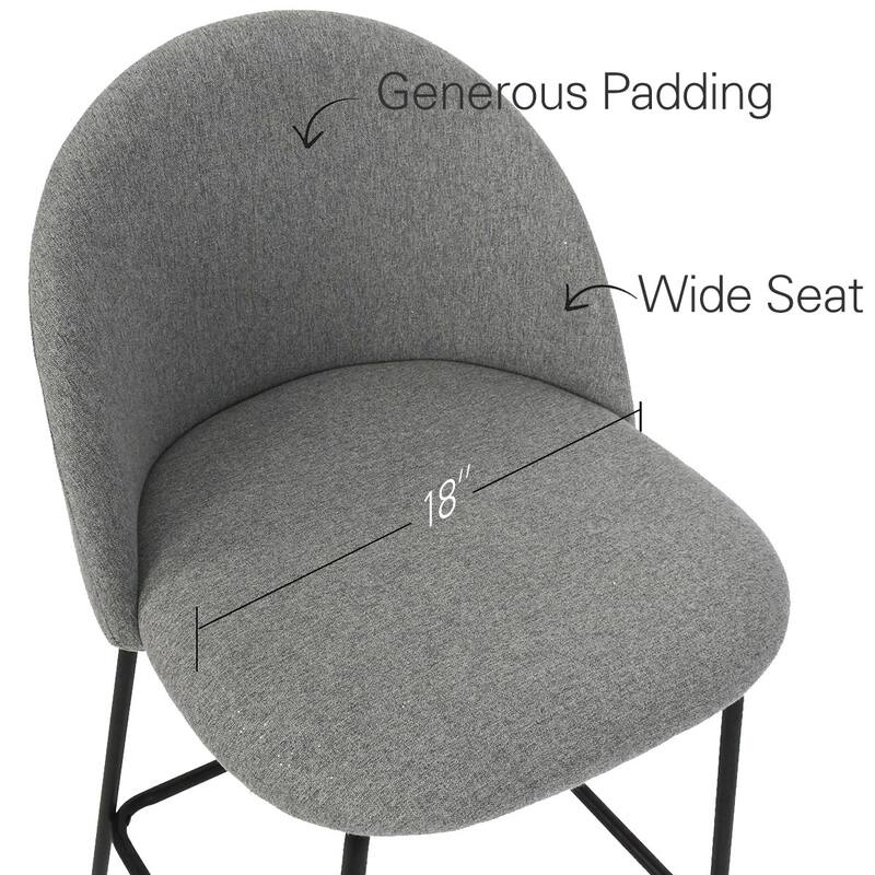 Nano Upholstered 25 inch Metal Frame Counter Stool (Set of 2) - 36"x19"x18"
