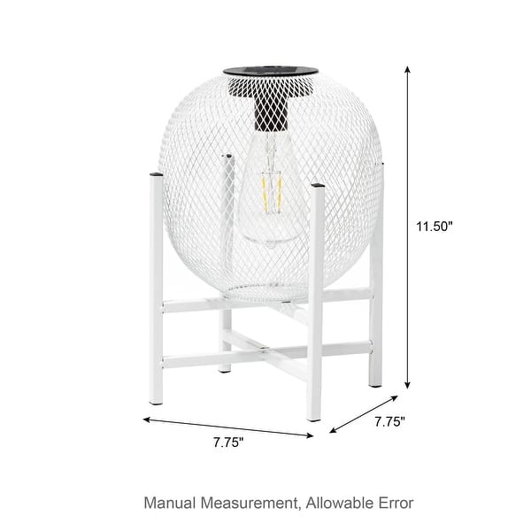 Glitzhome White Metal Outdoor Solar Lantern with Stand (Set of 2)