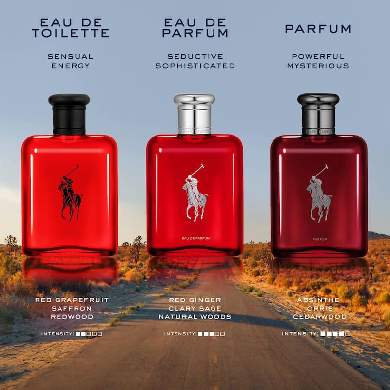 Ralph Lauren Polo Red Eau De Parfum Spray for Men 4.2 Oz