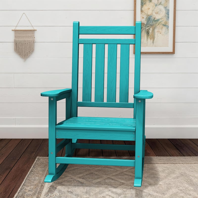 Modern High-Back Rocking Adirondack Chair All Weather