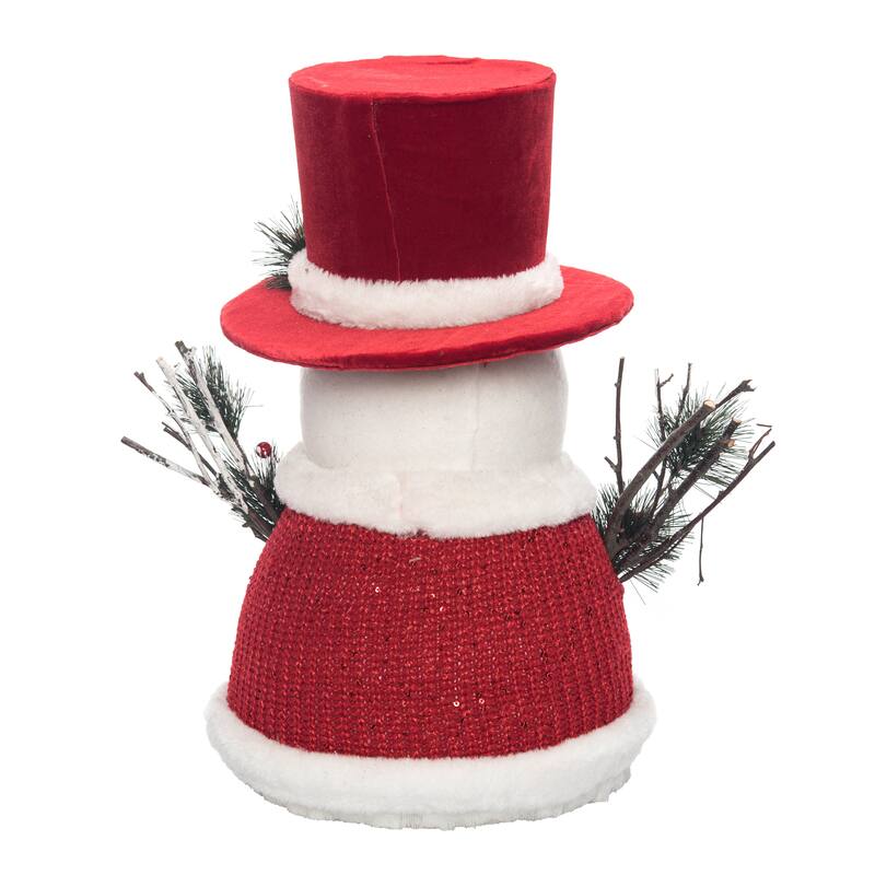 Transpac Foam 16.14 in. Multicolor Christmas Snowman Tree Topper