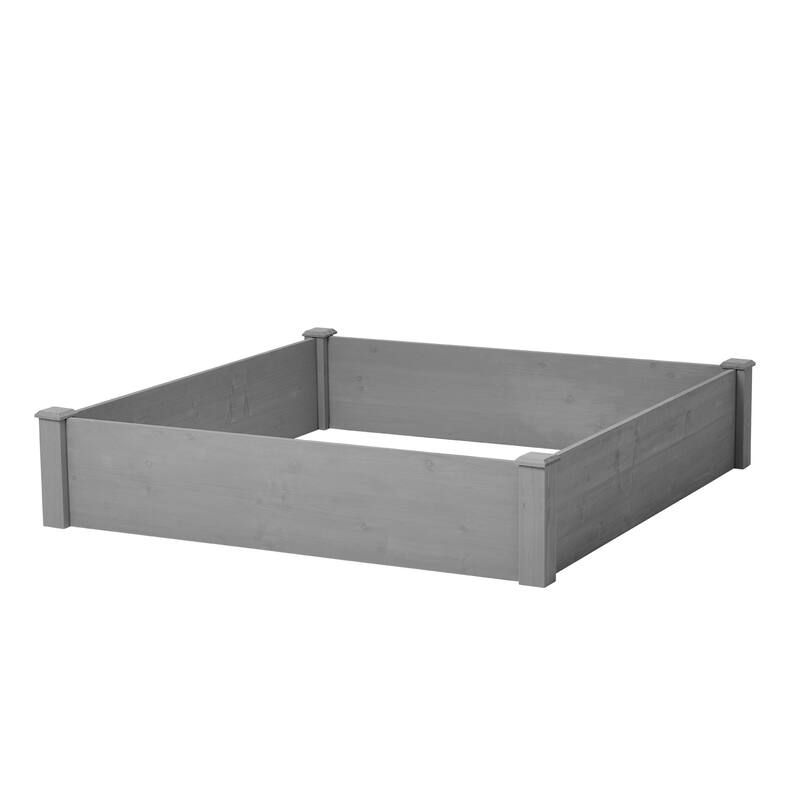 CUSchoice Outdoor Wooden Elevated Garden Bed 48x48x10''