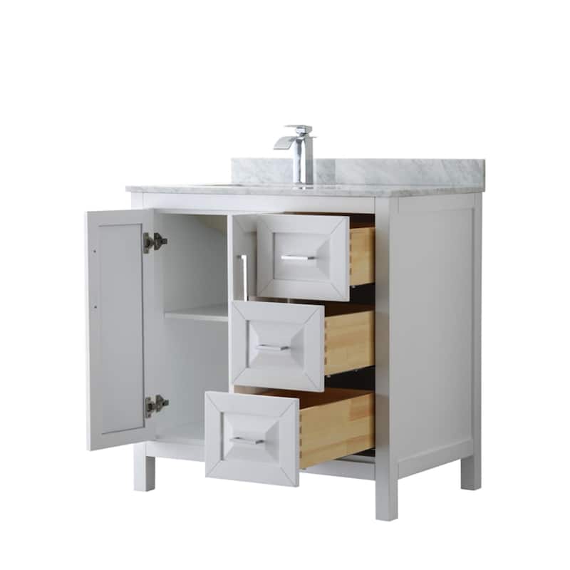 Wyndham Collection Daria 36" Free Standing Single Vanity Set with MDF