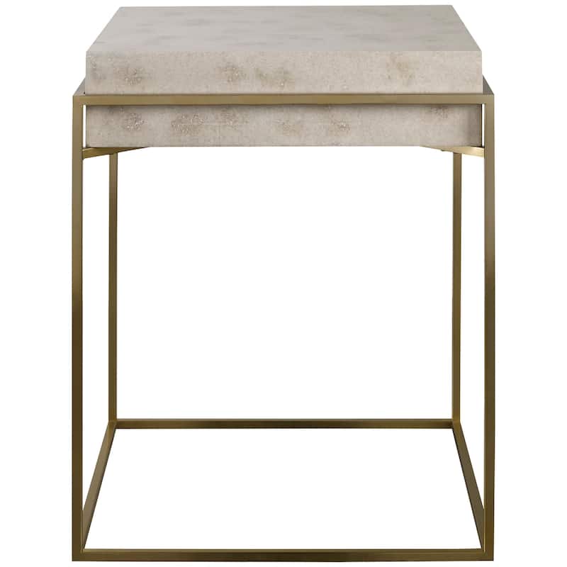 Uttermost 25100 Inda 19" Wide Veneer Top Steel Side Table