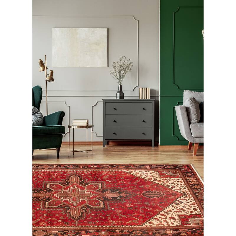 ECARPETGALLERY Hand-knotted Sarabi Red Wool Rug - 7'8 x 10'9