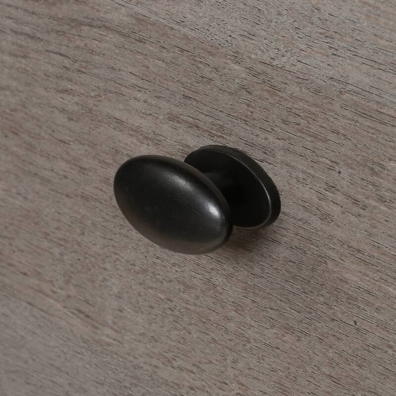 Anmytek Gray Oak Home Office Desk with Two Drawers Rustic Study Desk