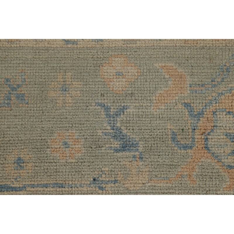Hand Knotted Oriental 100% Wool Carpet Transitional All-Over Navy Blue & Blues Oushak Area Rug - 10' 0'' X 8' 0''
