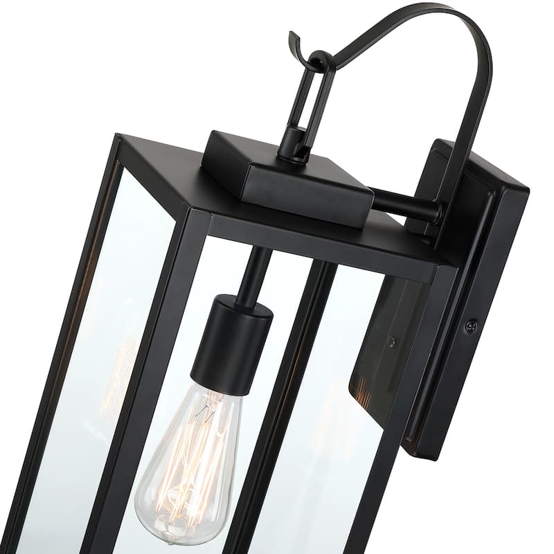 4 Pack 1-Light Matte Black Outdoor Wall Light - 7"x8.81"x22.5"