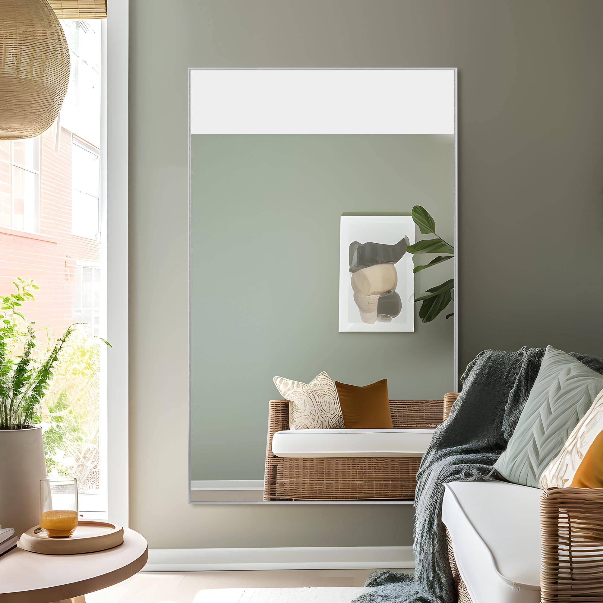 Modern Aluminum Alloy Thin Framed Full Length Floor Mirror On Sale