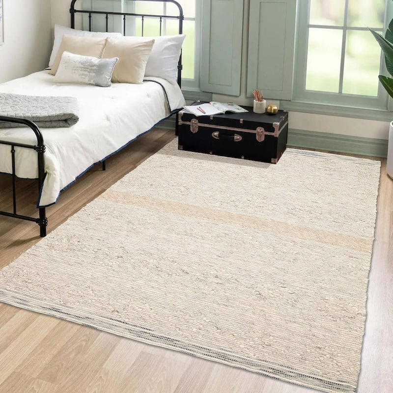 ECARPETGALLERY Braid weave Sienna Khaki Wool Rug - 6'2 x 9'2