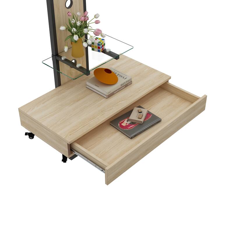 Mobile TV Cart for 32-75 inches,Floor Stand with Mount on Lockable Wheels