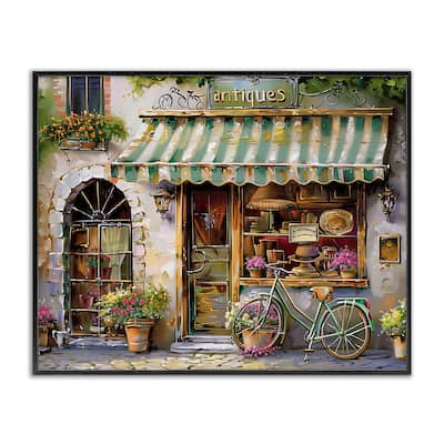 Stupell Charming Antique Shop Framed Giclee Art Design By Arlington Prints