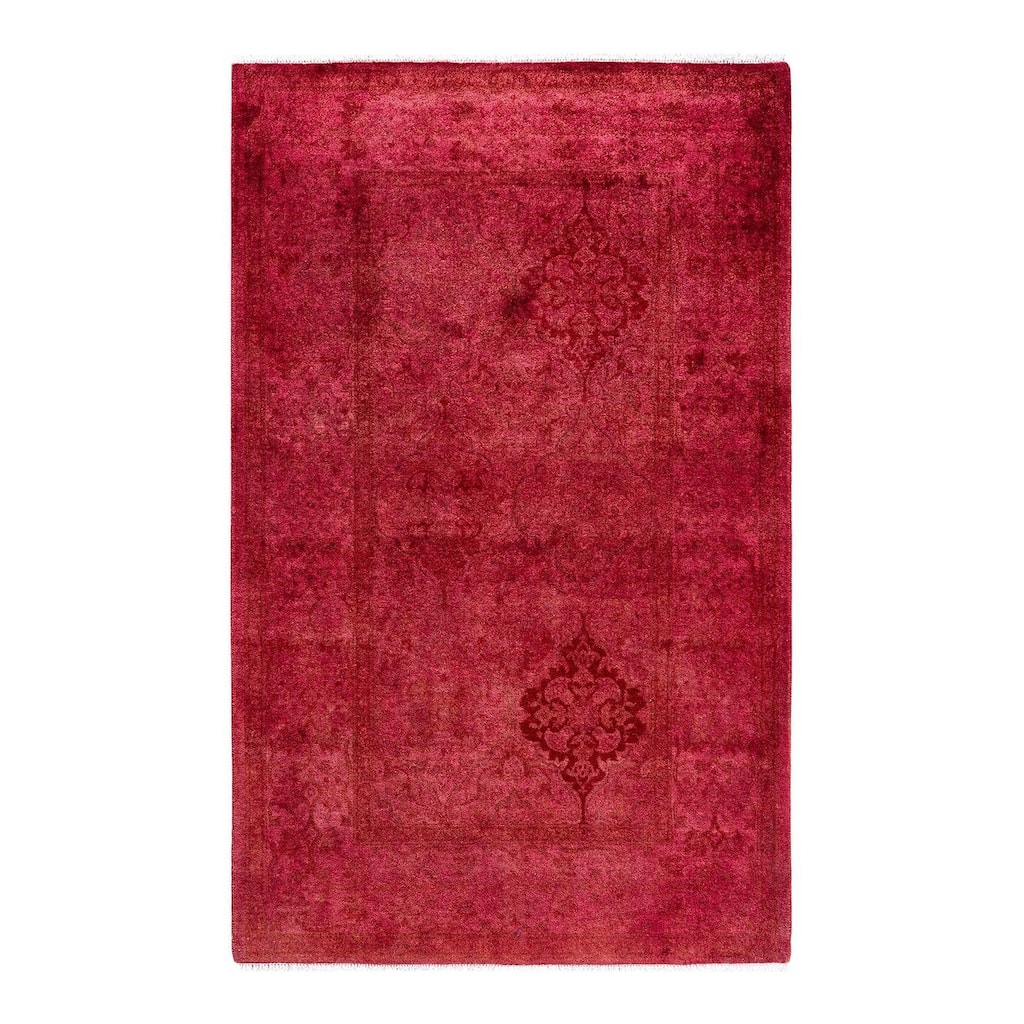 Contemporary Overdyed Wool Hand Knotted Area Rug - 3' 3" x 5' 2"