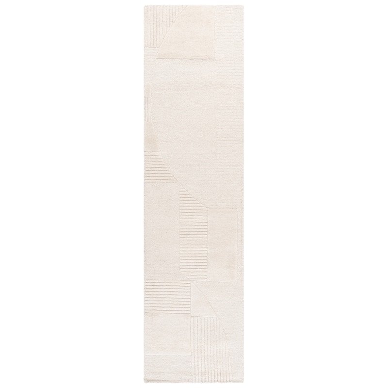 SAFAVIEH Handmade Harvest Fili Wool Rug - 2'3" x 9' Runner - Ivory