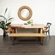 preview thumbnail 1 of 4, Brown Wood Minimalistic Dining Table with Natural Wood Grain and Block Style Base Brown