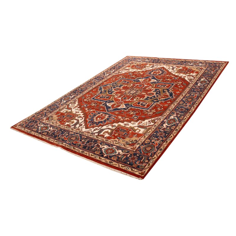 ECARPETGALLERY Hand-knotted Serapi Heritage Dark Copper Wool Rug - 9'10 x 13'9