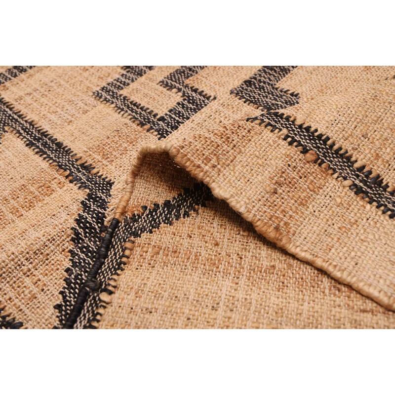 ECARPETGALLERY Flat-Weave Palas Denizli Tan Jute Kilim - 5'5 x 7'5