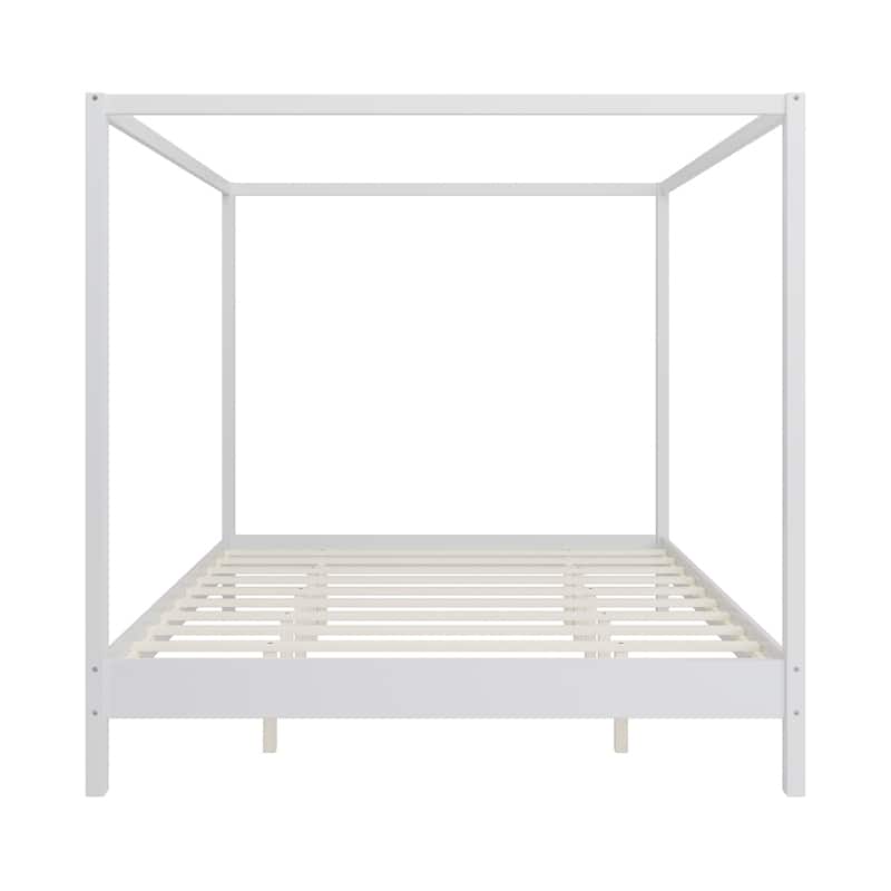 Modern Four Poster Wooden Platform Bed Canopy Bed