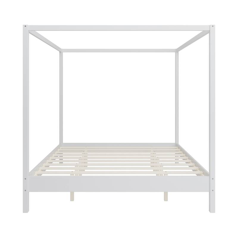 Wooden Canopy Bed Frame Four Poster Platform Bed