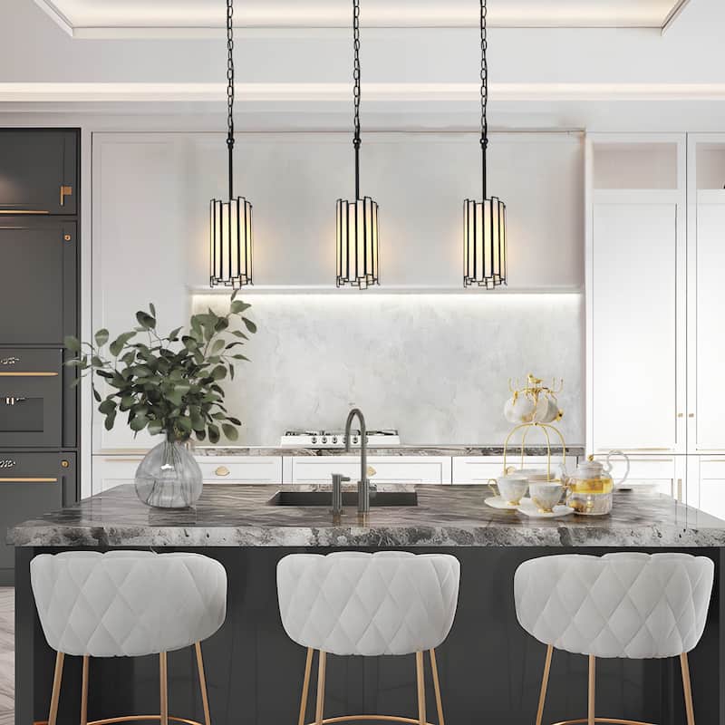 Tifany Modern 1-Light Mini Pendant Colored Black Glass Kitchen Island Light - D 4.3" x H 15.5"