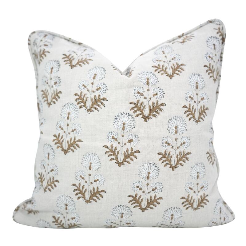 Fabdivine Pipine Fall Décor Farmhouse Hand Block Print Pillow Cover Sofa, Couch Cushion Case Linen