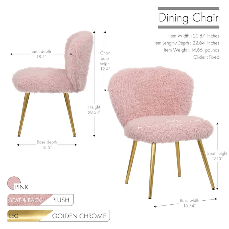 Porthos Home Hazel Dining Chairs, Plush Upholstery, Gold Metal Legs