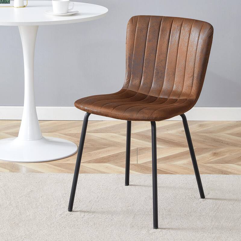 Set of 4 Minimalist Dining Chairs – Premium Black Metal Leg Design for Modern Interiors, Versatile Style Adaptability